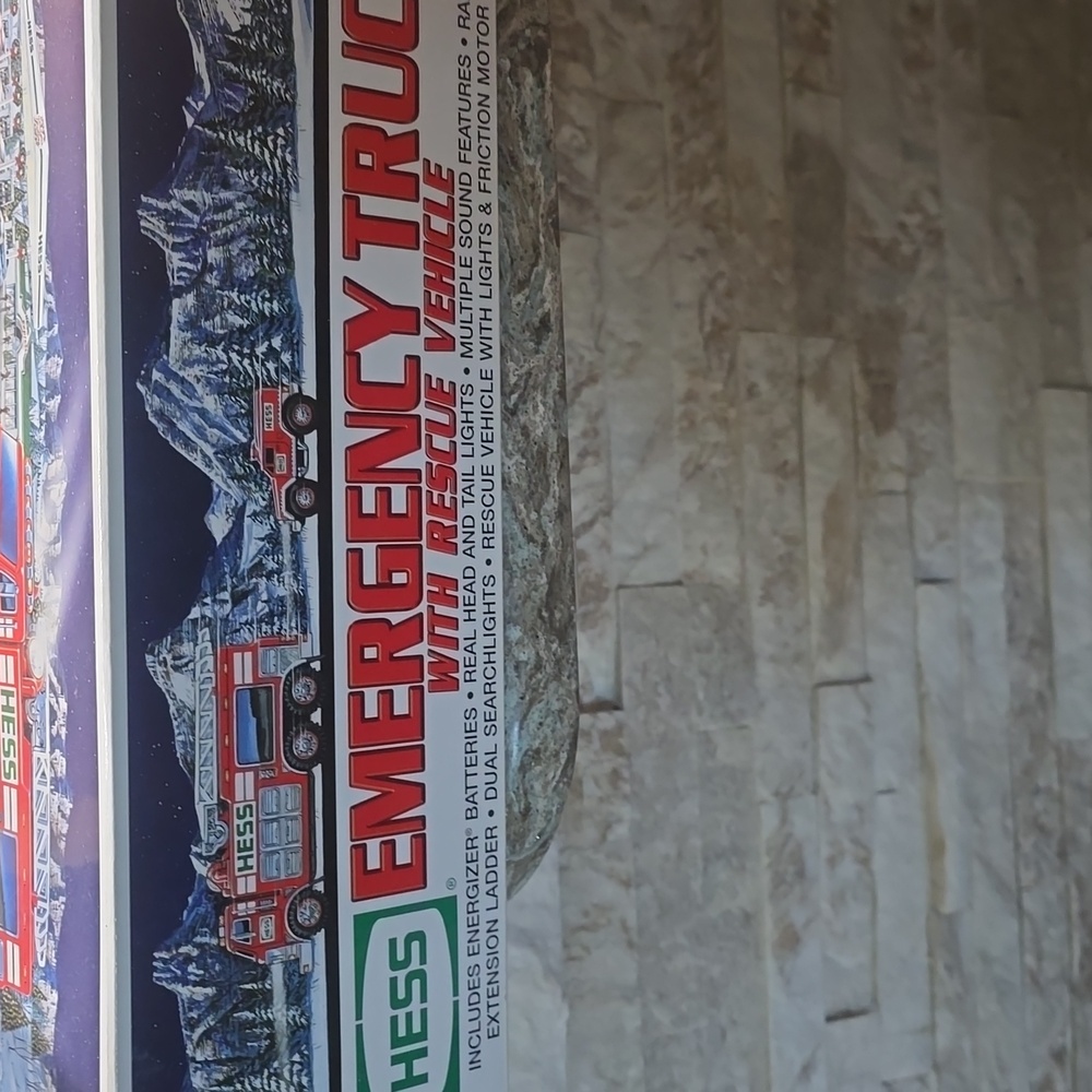 HESS Emergency Truck with Rescue Vehicle - Red and White. NWOT